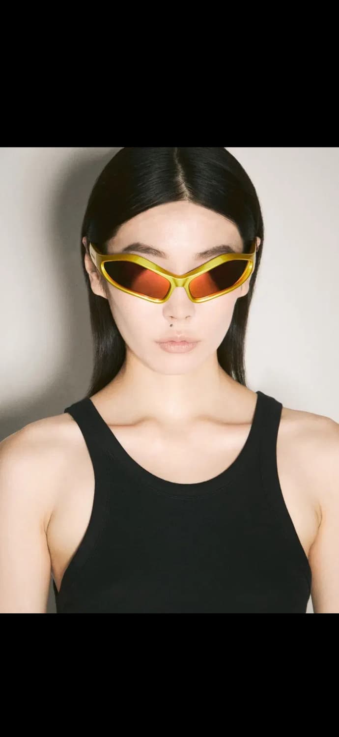발렌시아가 페넥 오발 선글라스 옐로우 레드 상품이미지5