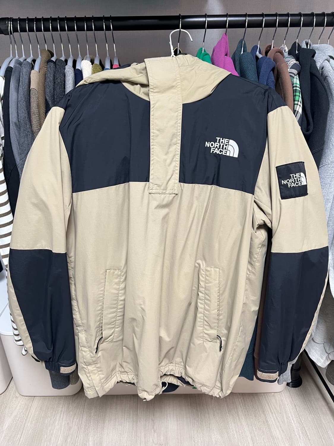 노스페이스 배색 바람막이 아노락 자켓 상품이미지1