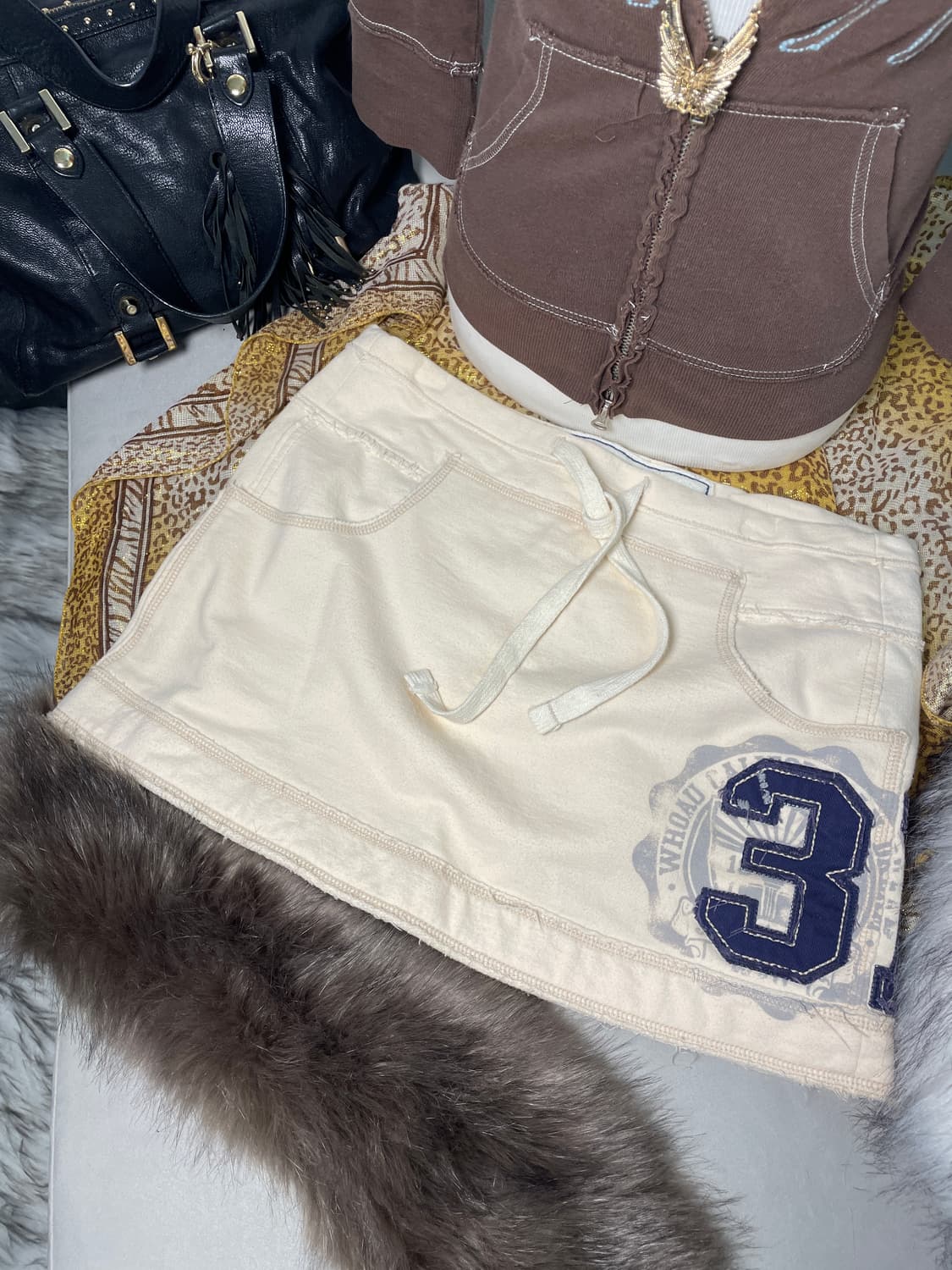 빈티지 후아유 스웻 미니스커트 상품이미지2