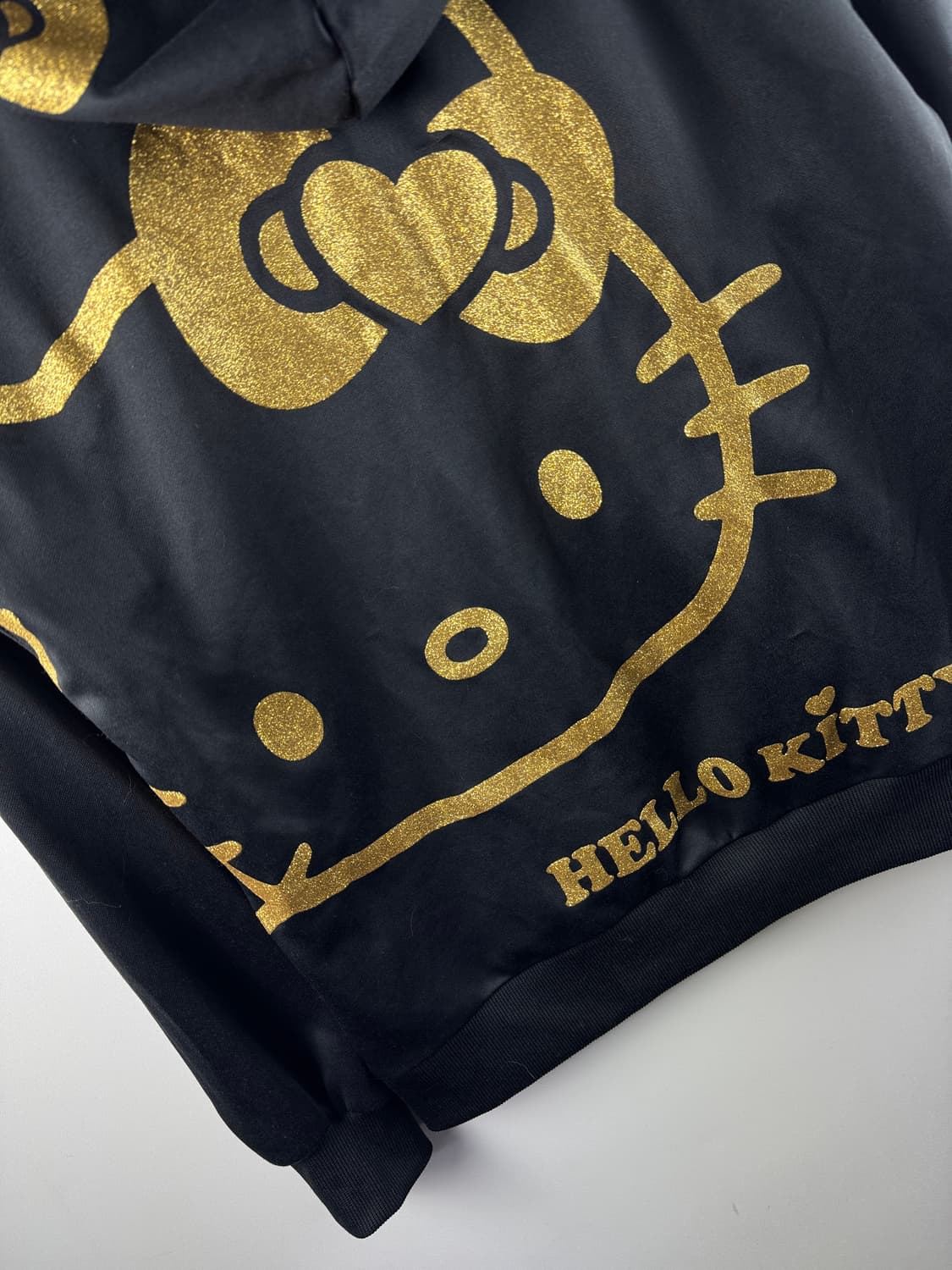 헬로키티 도트 블랙골드 글리터 후드플락1807 상품이미지4