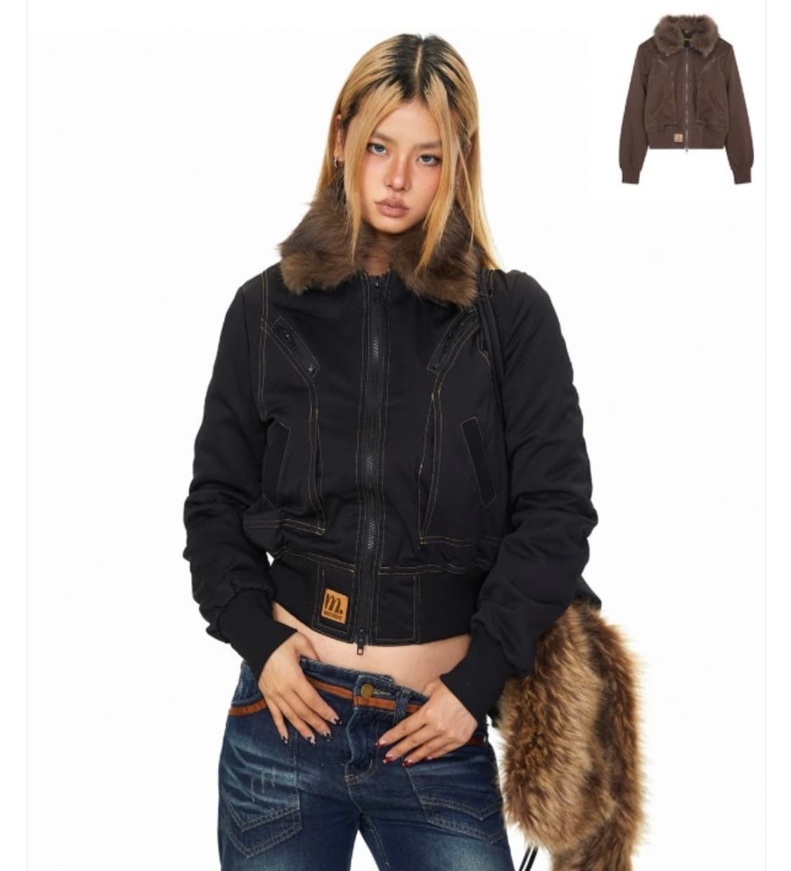 아사키 프레자키 Asaky prezaky 누빔 자켓 블랙 상품이미지1