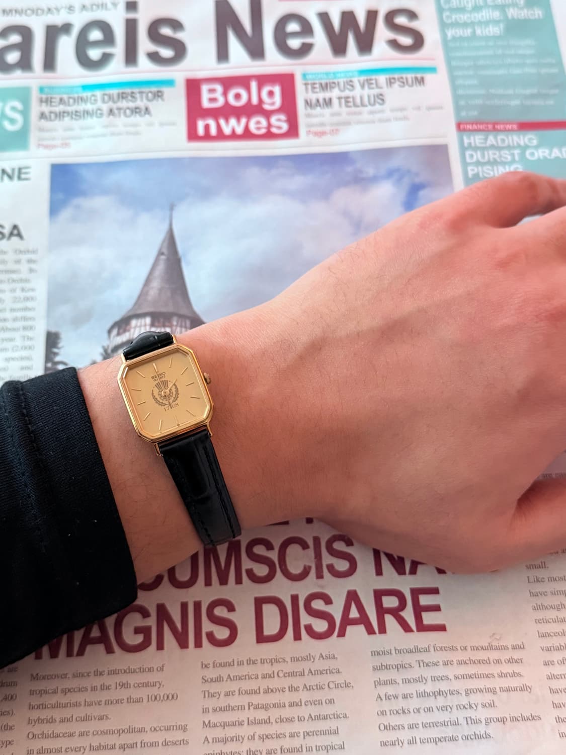 세이코 Seiko 쿼츠 스퀘어 1768 골드 레이디스 상품이미지4