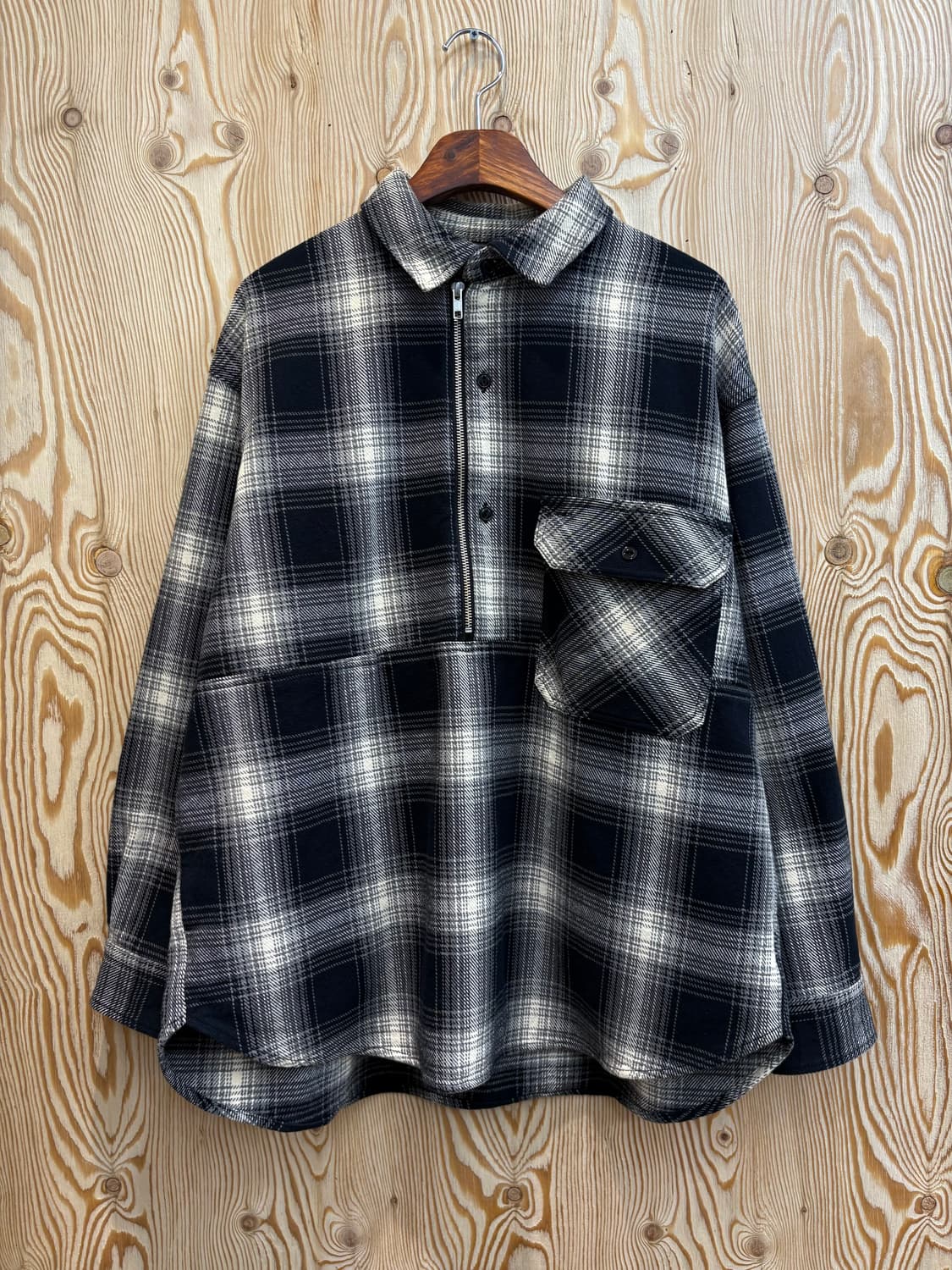 23FW 프릭스스토어 레드카멜 반집업 셔츠 상품이미지1