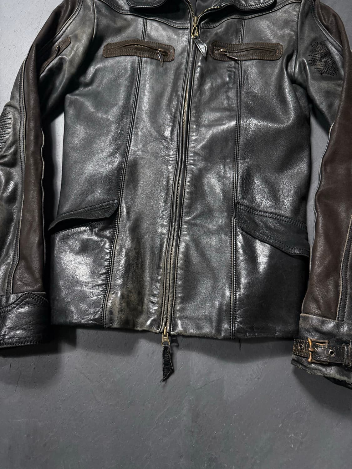 14th Addiction Distressed Leather Jacket 상품이미지4