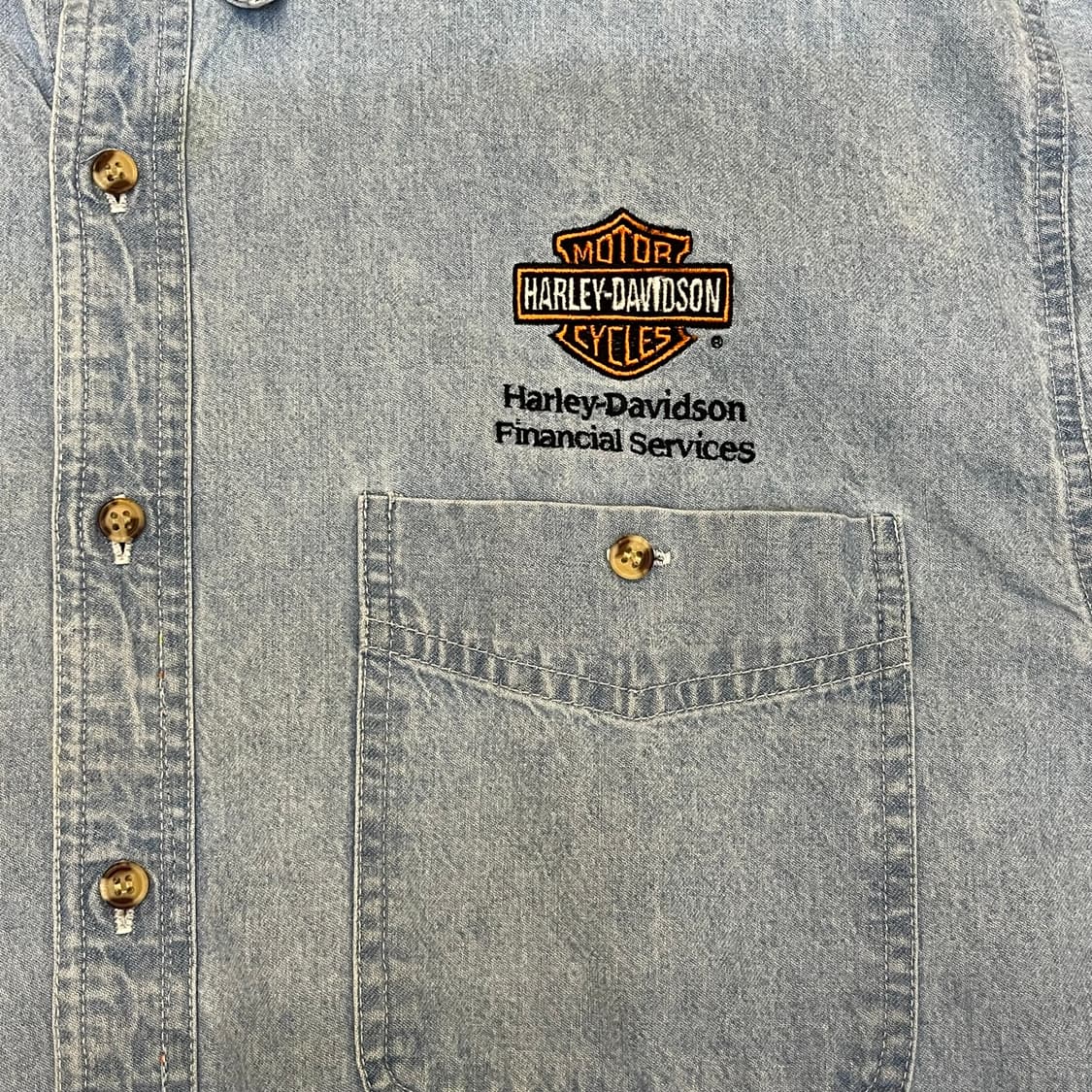 미국 빈티지 할리 데이비슨 데님 반팔 셔츠 상품이미지5