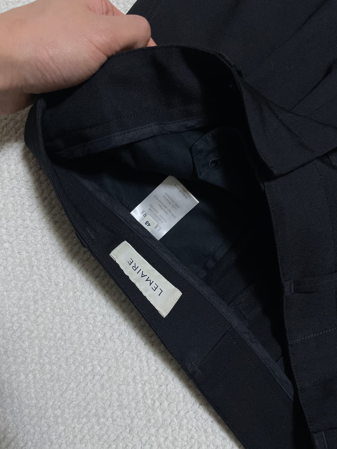 [48] 르메르 19fw 벨티드 플리츠 팬츠 블랙 상품이미지3