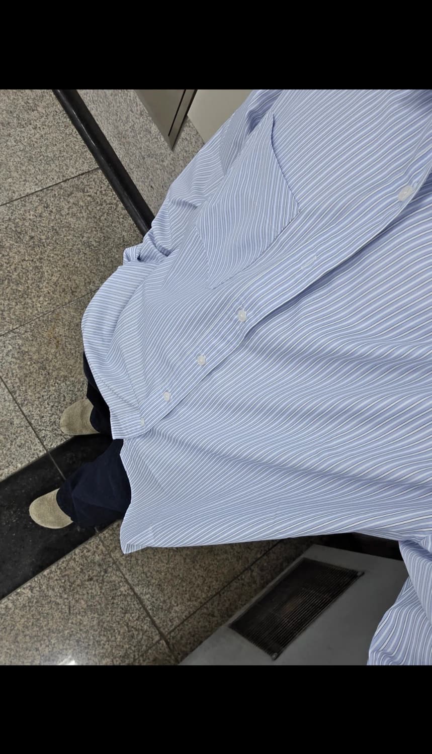 제너럴아이디어 유니섹스 베이직 스트라이프 셔츠 XL 상품이미지1