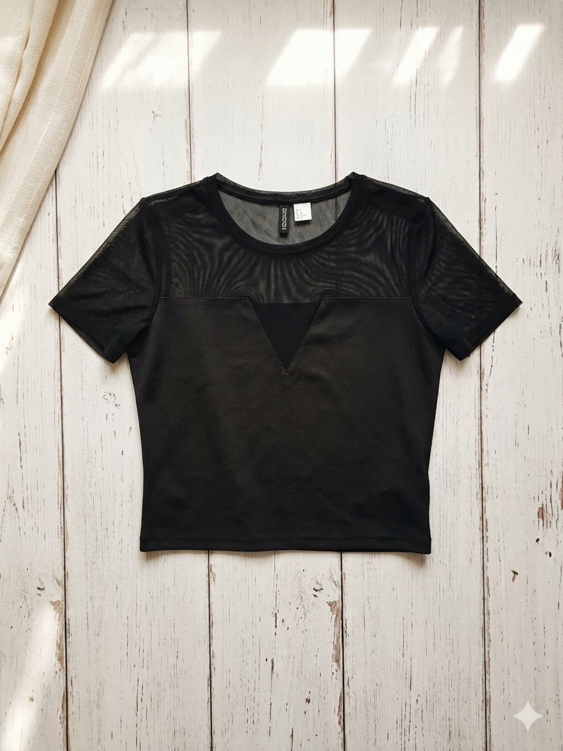 H&M DIVIDED 시스루 레이어드 블랙 티셔츠 (M사이즈) 상품이미지1