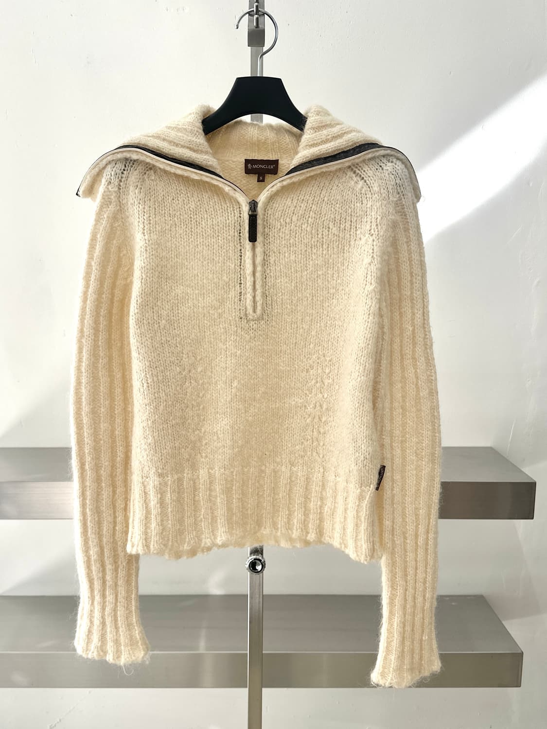 몽클레어 빈티지 아이보리 모헤어 니트 하프집업  상품이미지4