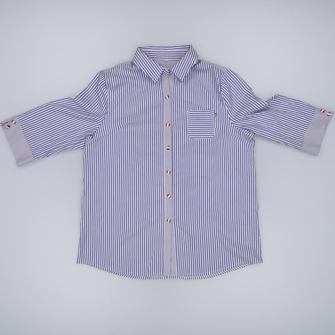 XXL 빈티지 여성 스트라이프 7부셔츠 0420H1 상품이미지1