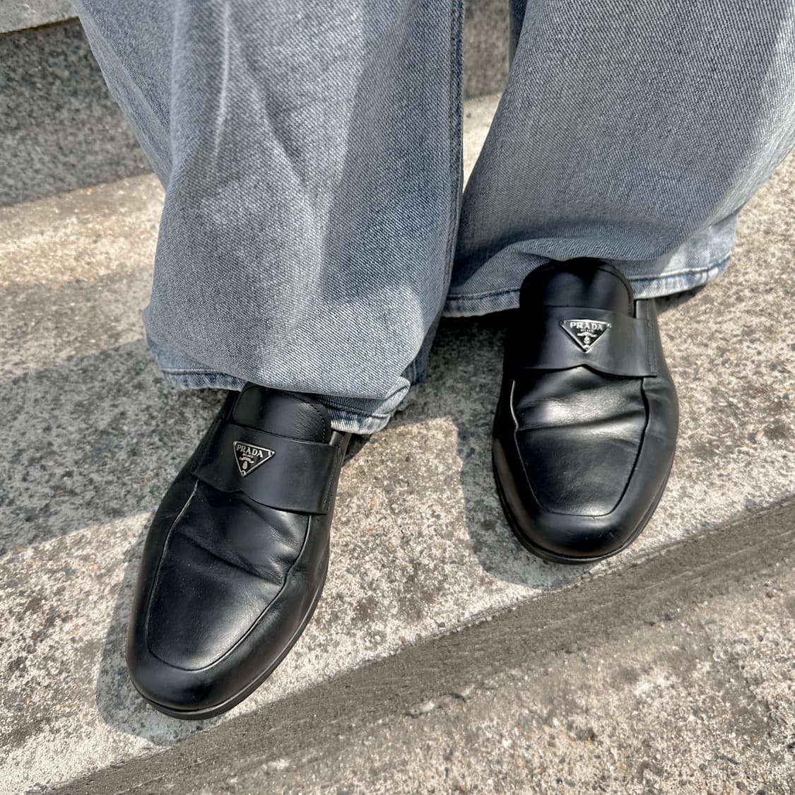 00s 빈티지 블랙 프라다 스포츠 로고 로퍼 상품이미지9