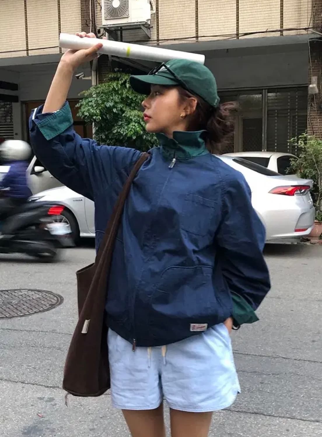 가격내림 ! 앤유 베릭 가먼트 워싱 블루종 점퍼 (다크 그린) 상품이미지2