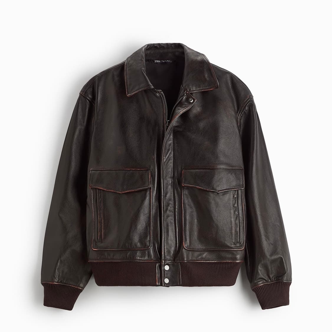 자라 포켓 레더 자켓 소가죽 A-2 자켓 상품이미지1