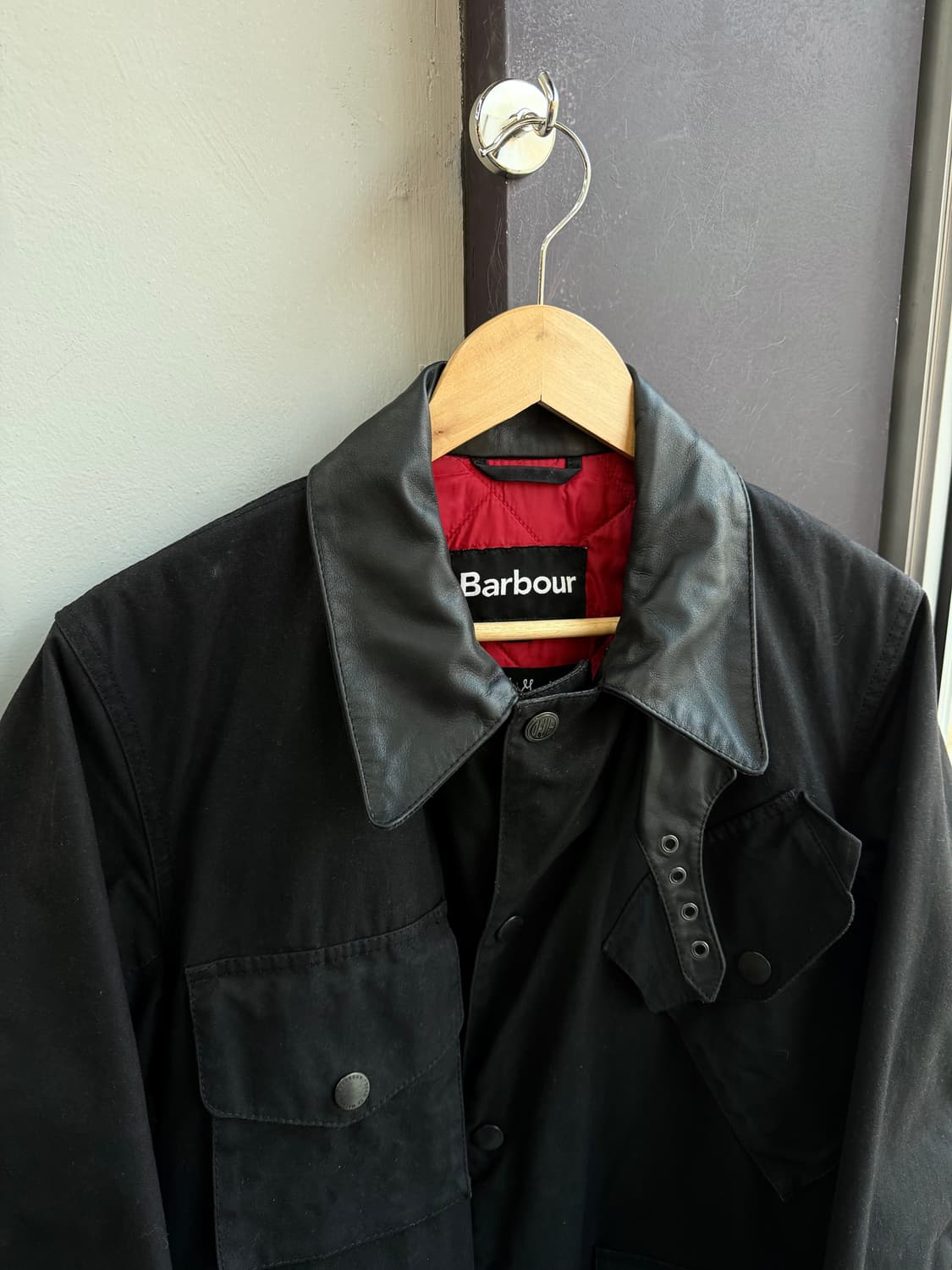 S/ 바버X데우스 유니온젝 왁스 레더 자켓 상품이미지3