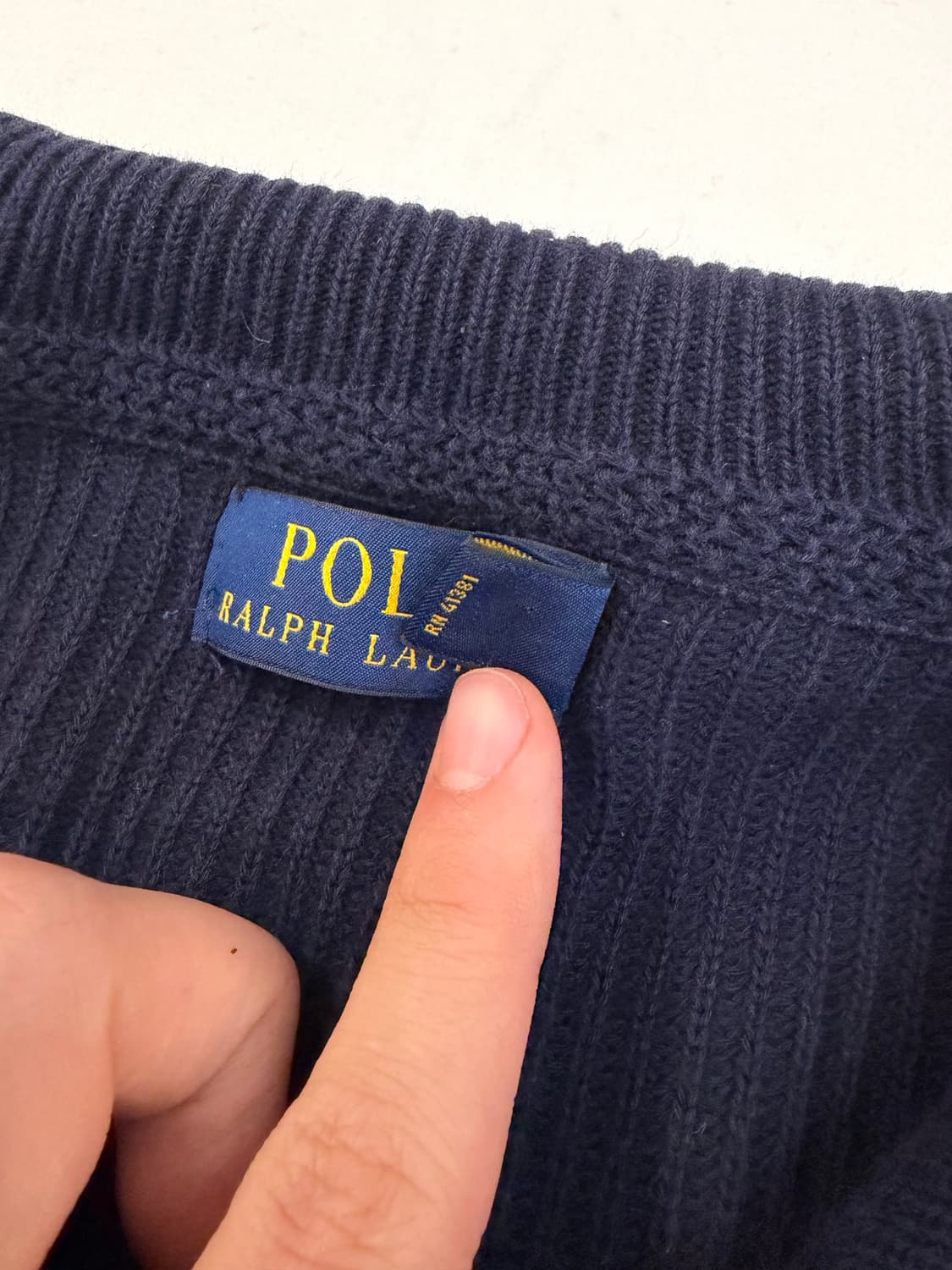 폴로 랄프로렌 투웨이 와플 니트집업 네이비 상품이미지3