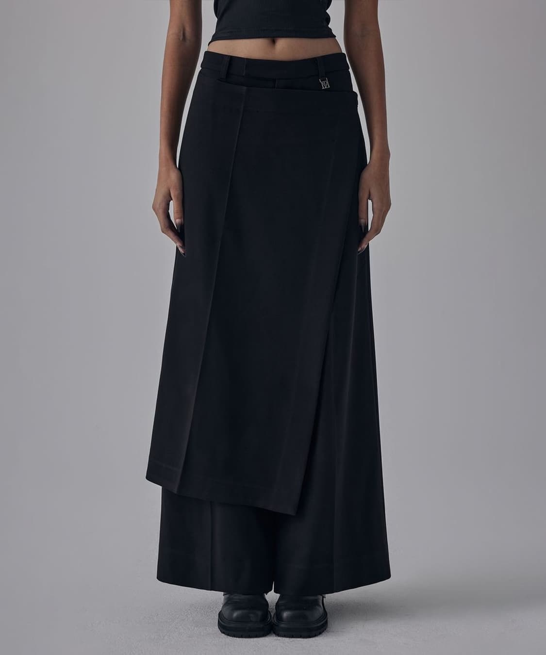 트리밍버드 사이드 버클 랩 스커트 팬츠  상품이미지1