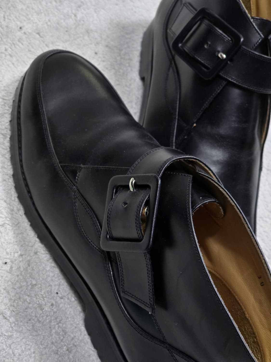 Rabokigoshi 라보키고시 블랙 가죽 버클 앵클 부츠 235 상품이미지4