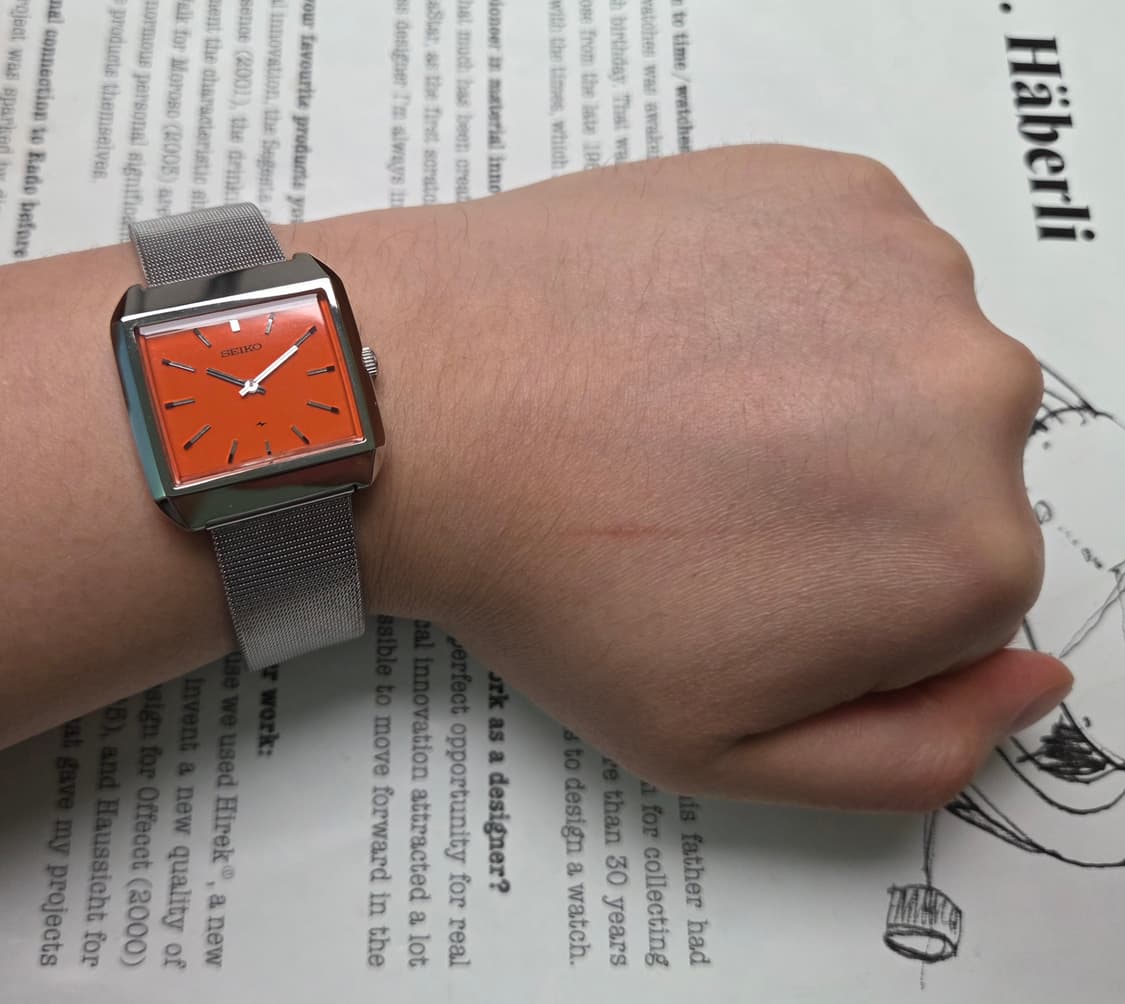 빈티지 세이코 샤리오탱크 오렌지다홍 수동명기(2220A) 드레스워치 상품이미지8