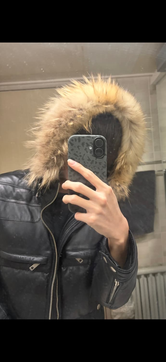 Unknown raccoon fur lamb skin down jacke 상품이미지1