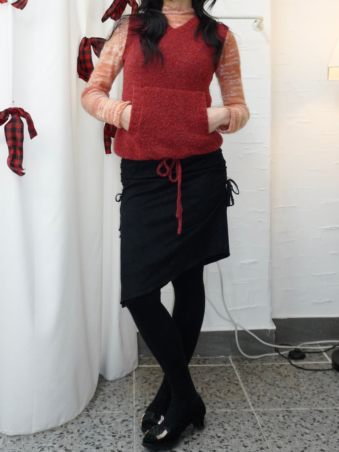 Plum cinch vest 상품이미지2