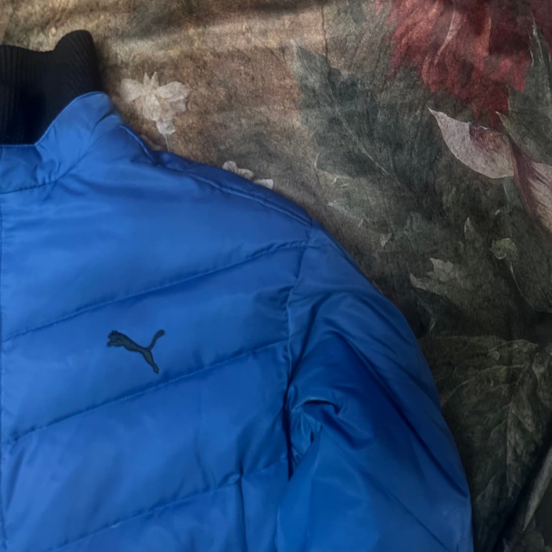 푸마 빈티지 블랙 사이드라인 스카이블루숏패딩 L 상품이미지2