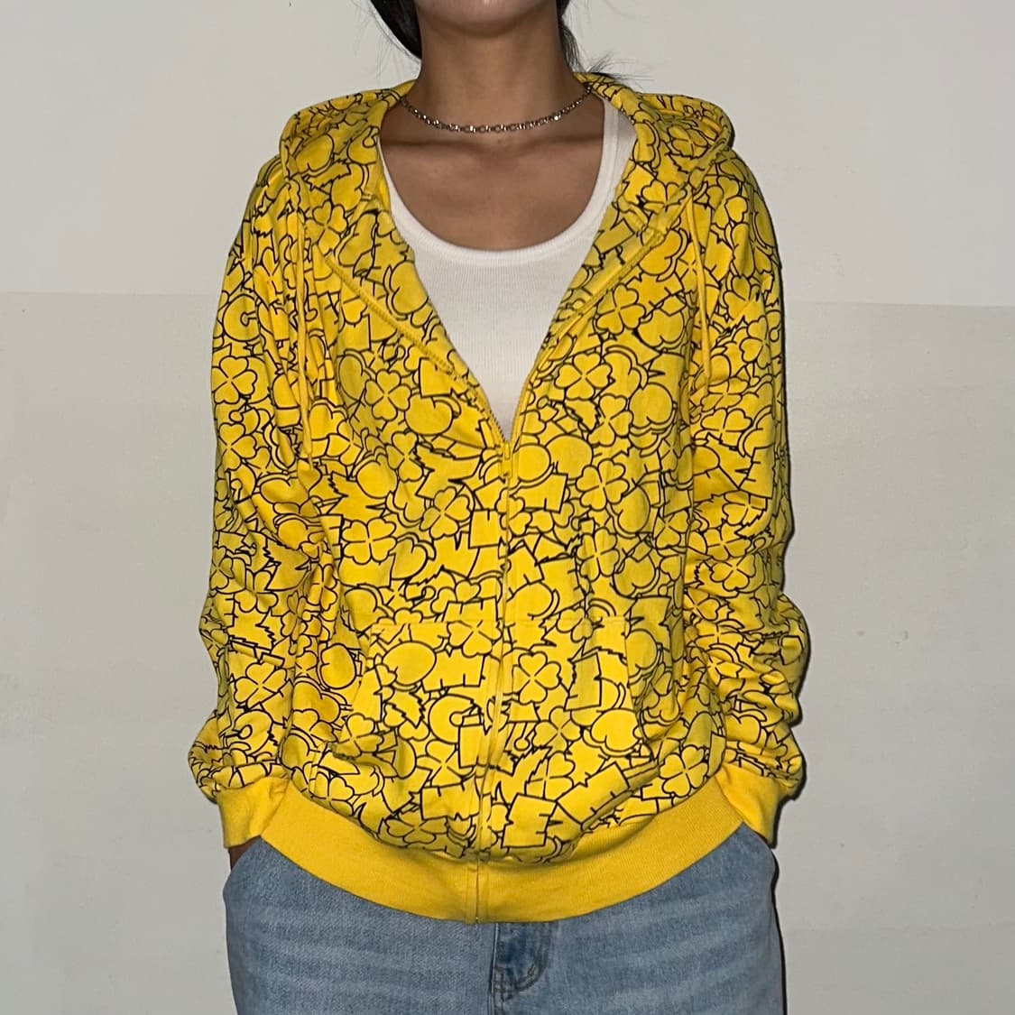 Yellow pattern  hoodie zip-up 상품이미지1