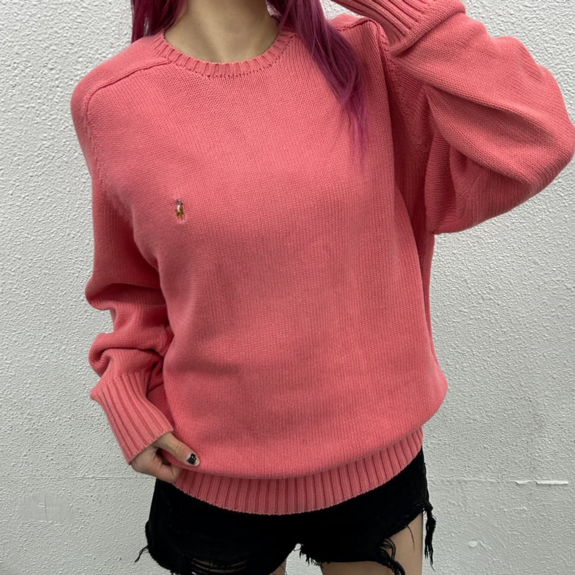 폴로 랄프로렌 90's 옥스포드 딸기우유맛 니트 L 상품이미지1