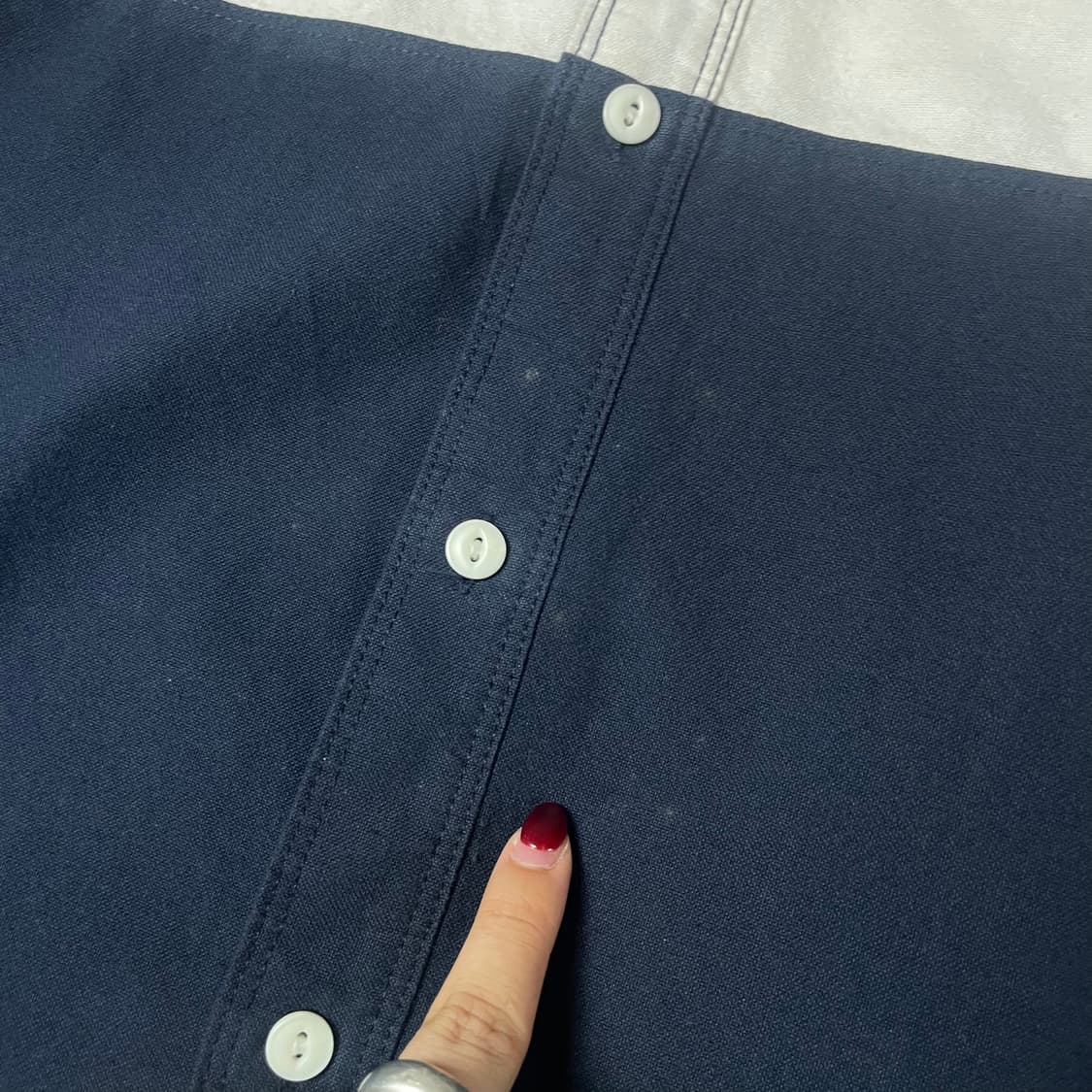 타미힐피거 네이비 핑크 화이트 심플 단가라 S 커스텀핏 상품이미지6