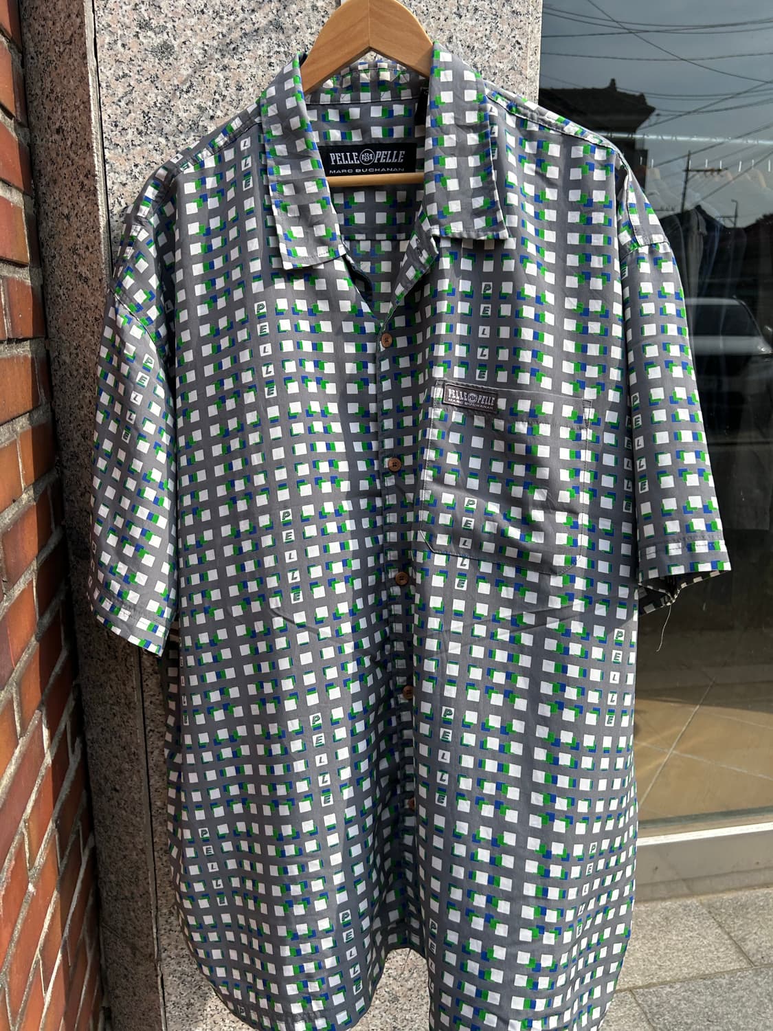 90‘s 펠레펠레 스퀘어패턴 셔츠 3XL 상품이미지1