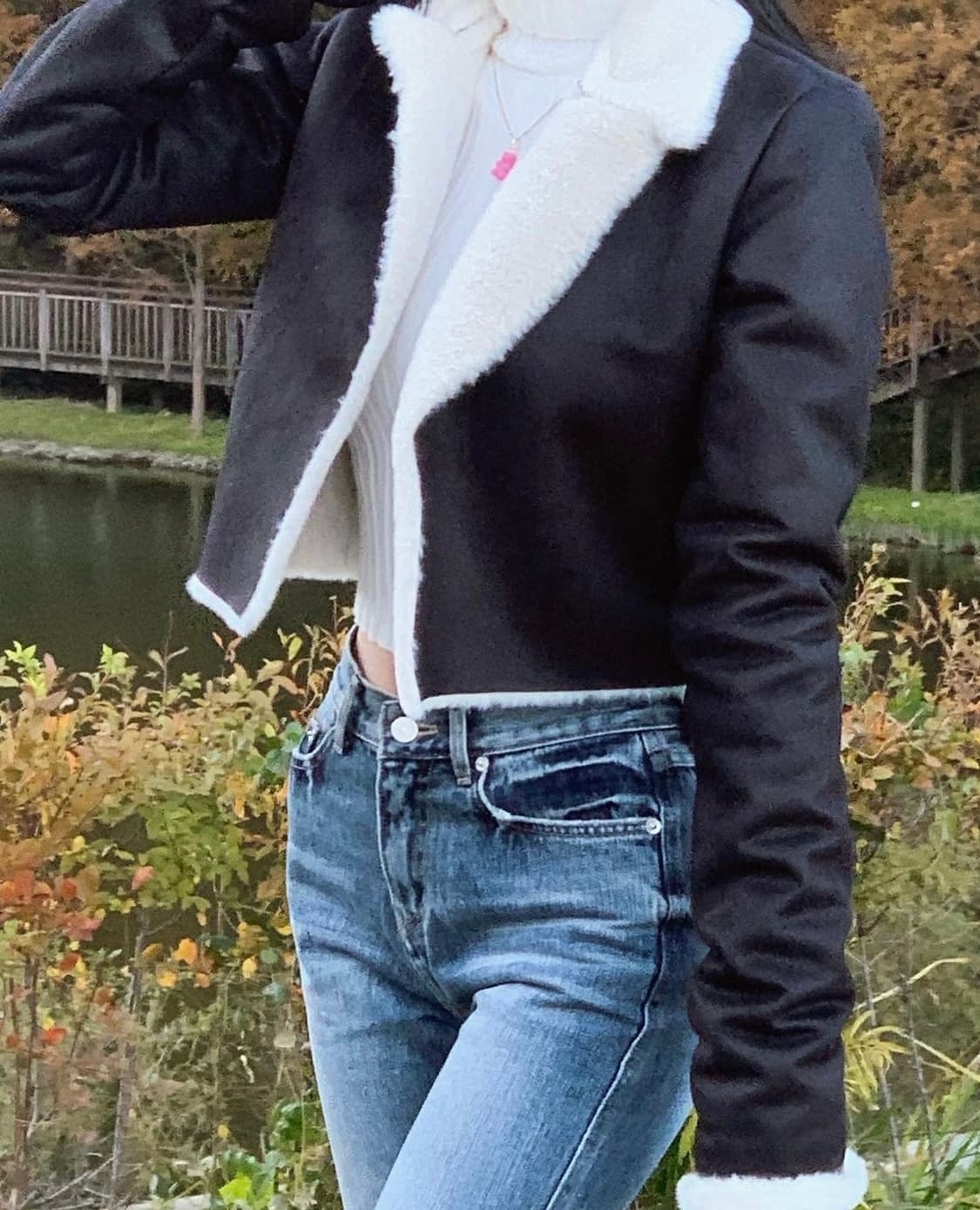 페일제이드 시어링 자켓 무스탕 블랙 상품이미지3