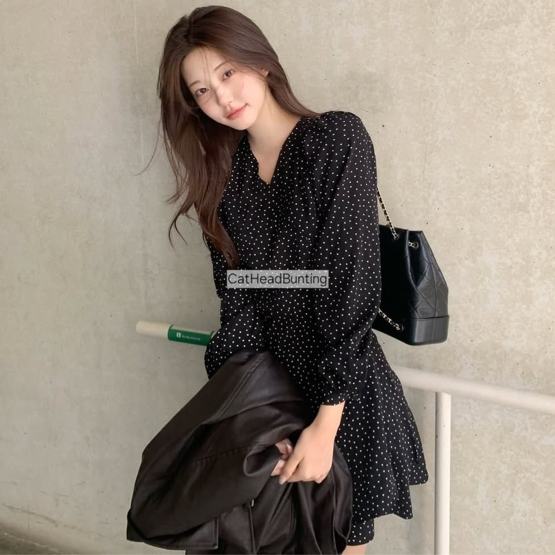 리얼리제이션맛 도트 러플 랩원피스 [체형 커버 굿] 상품이미지4