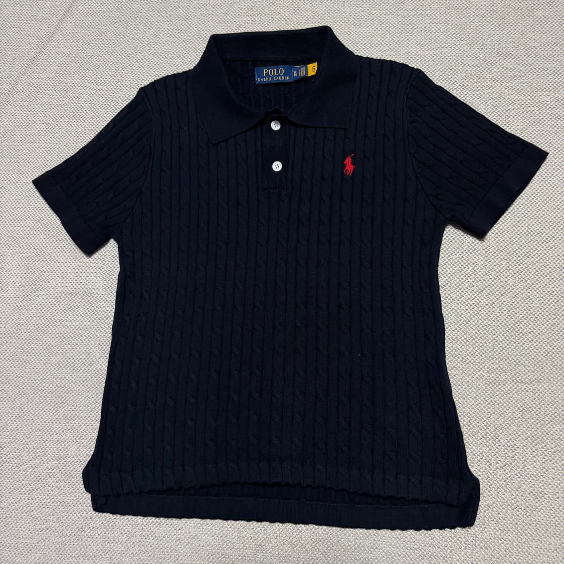 폴로 랄프로렌 케이블 니트 반팔 카라티 상품이미지1
