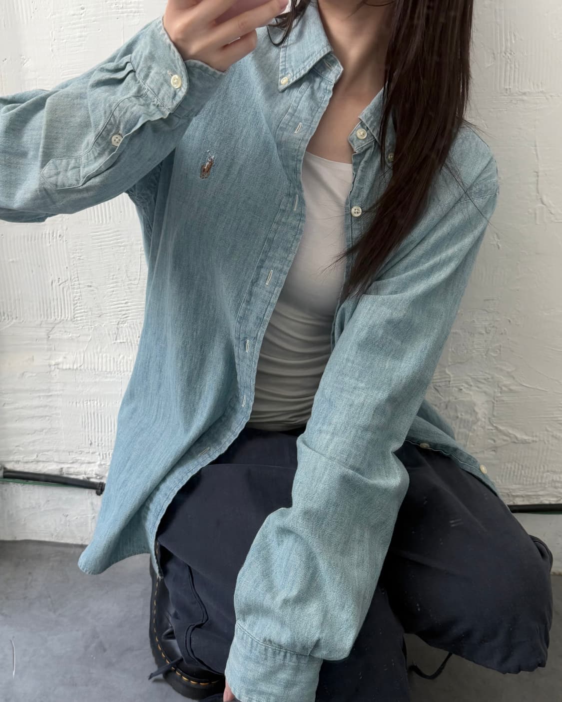 Polo 폴로 랄프로렌 신형 연청 샴브레이 셔츠 상품이미지1