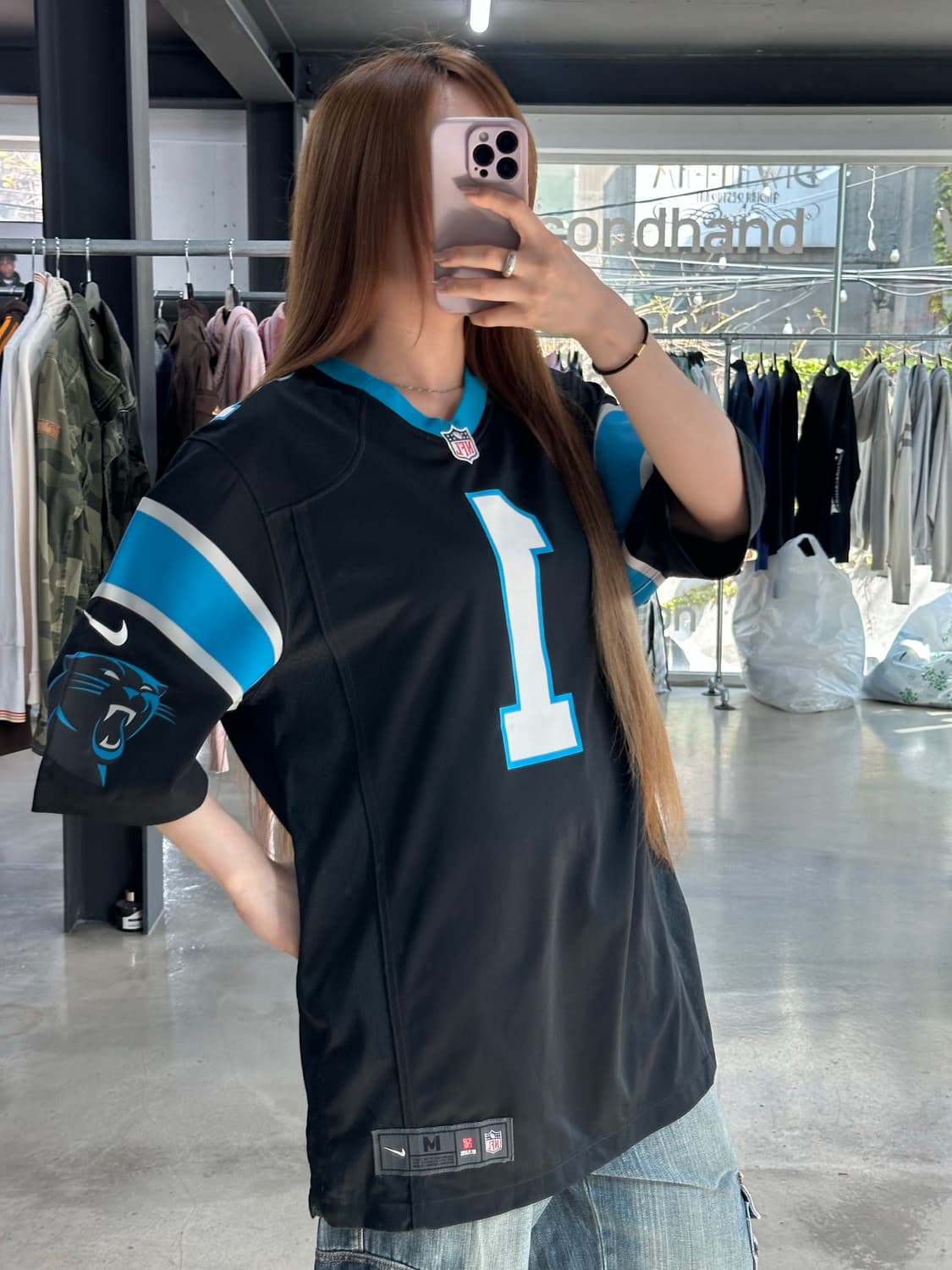 나이키 NFL 캐롤라이나 팬더스 뉴턴 풋볼져지 상품이미지3