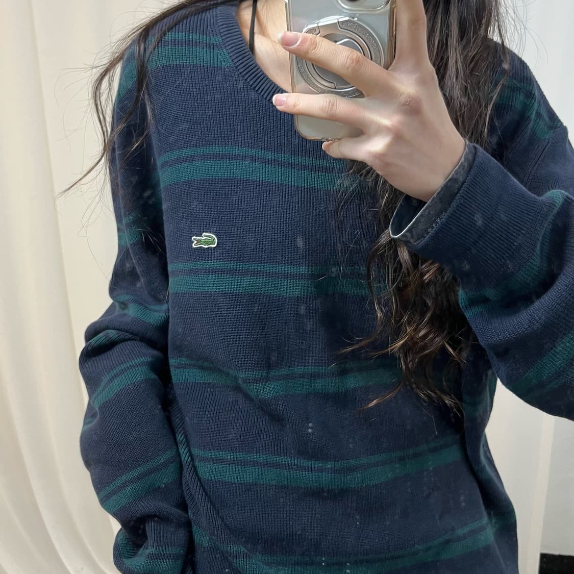 Lacoste Stripe Knit Sweater 상품이미지3