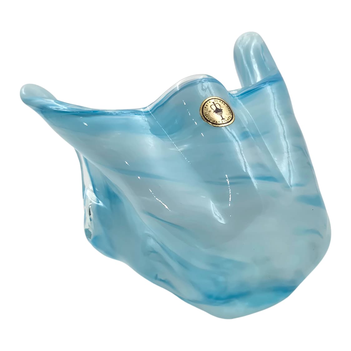 70s 이와타 핸드블로운 아쿠아 마블 산호 꽃병 상품이미지4