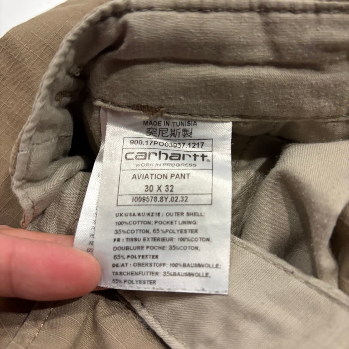 [30x32] 칼하트 WIP 에비에이션 베이지 카고 바지 팬츠 C910 상품이미지7