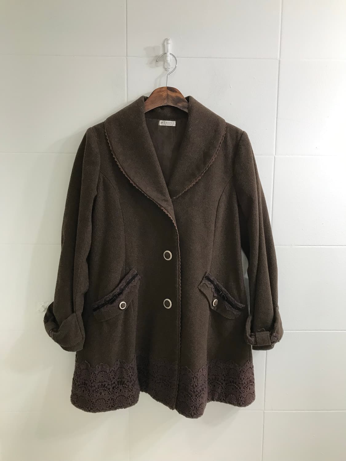 액시즈팜 브라운 레이스 코트 니혼진 모리걸 코디세트 상품이미지4