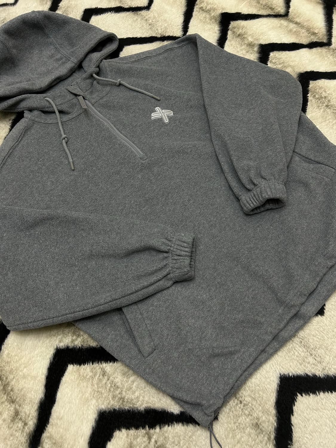 [Free]젝시믹스 오버핏 플리스 반집업 후드/그레이 상품이미지3