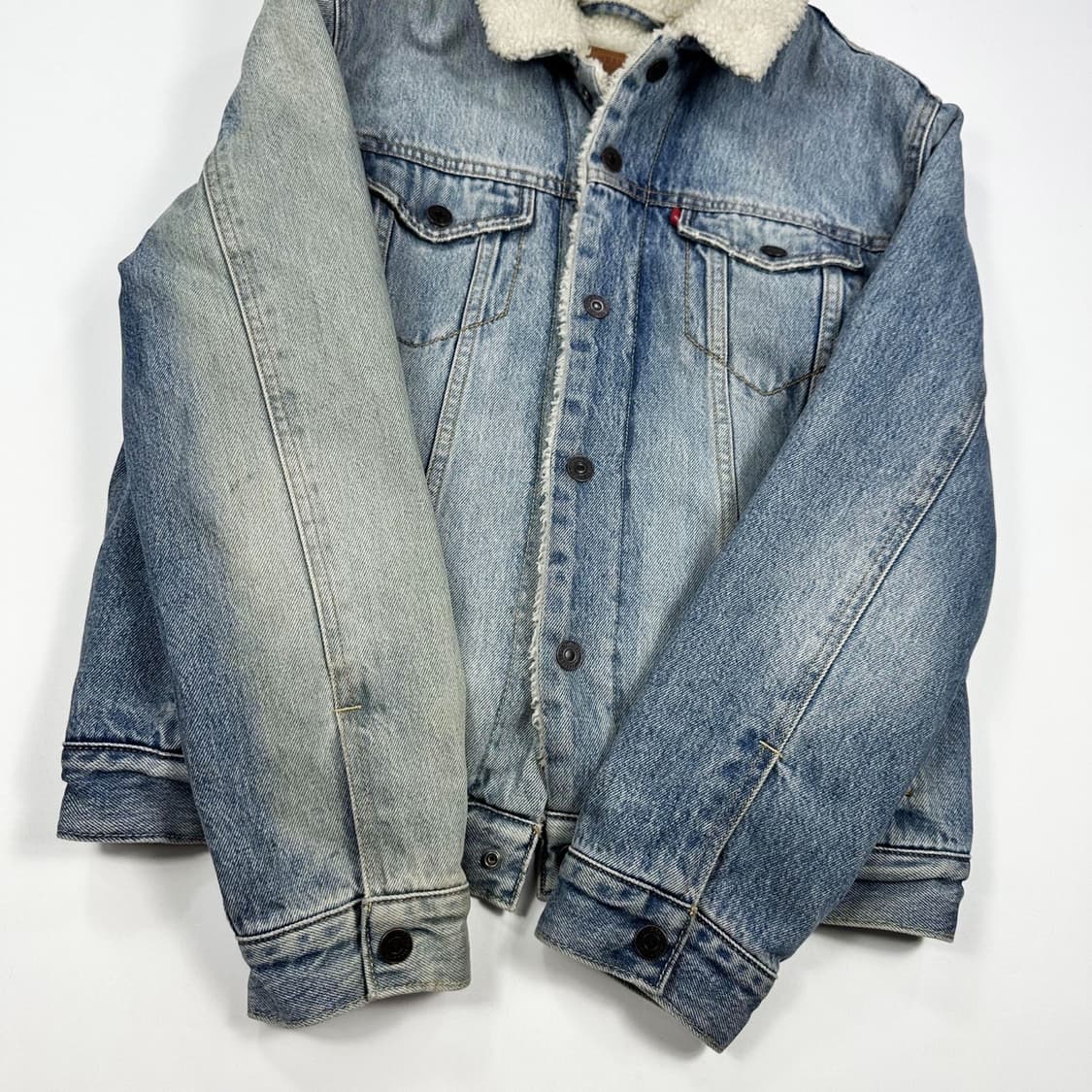리바이스 오리지널 워싱 양털 트러커 청자켓 (M) 상품이미지4