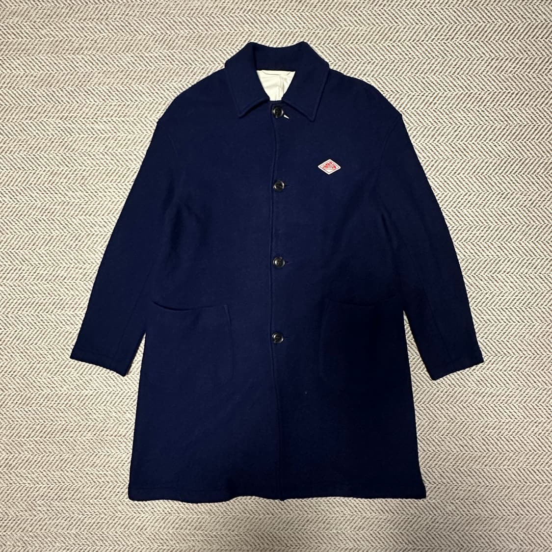 DANTON women wool long coat navy 상품이미지1