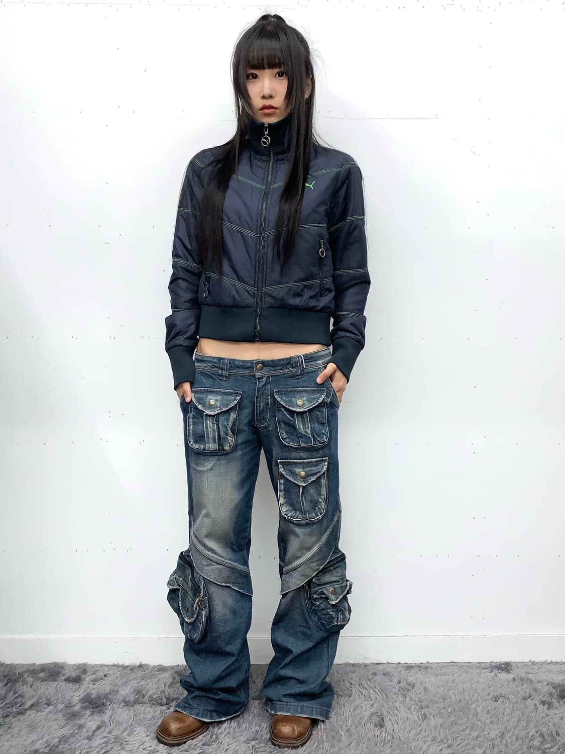 퓨마 00s y2k 그린 집업 상품이미지2