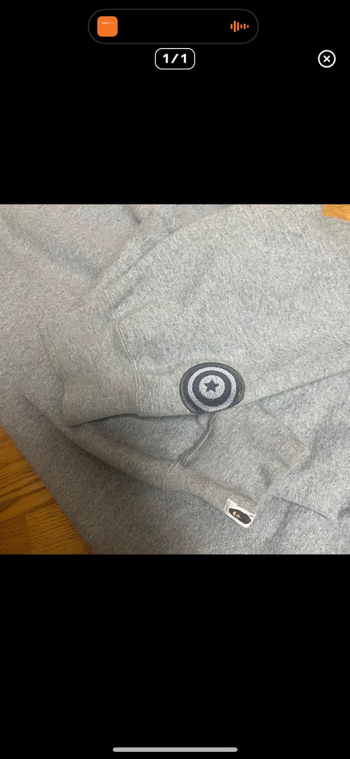 베이프 헤드 원 포인트 후드집업 그레이 XL 상품이미지9