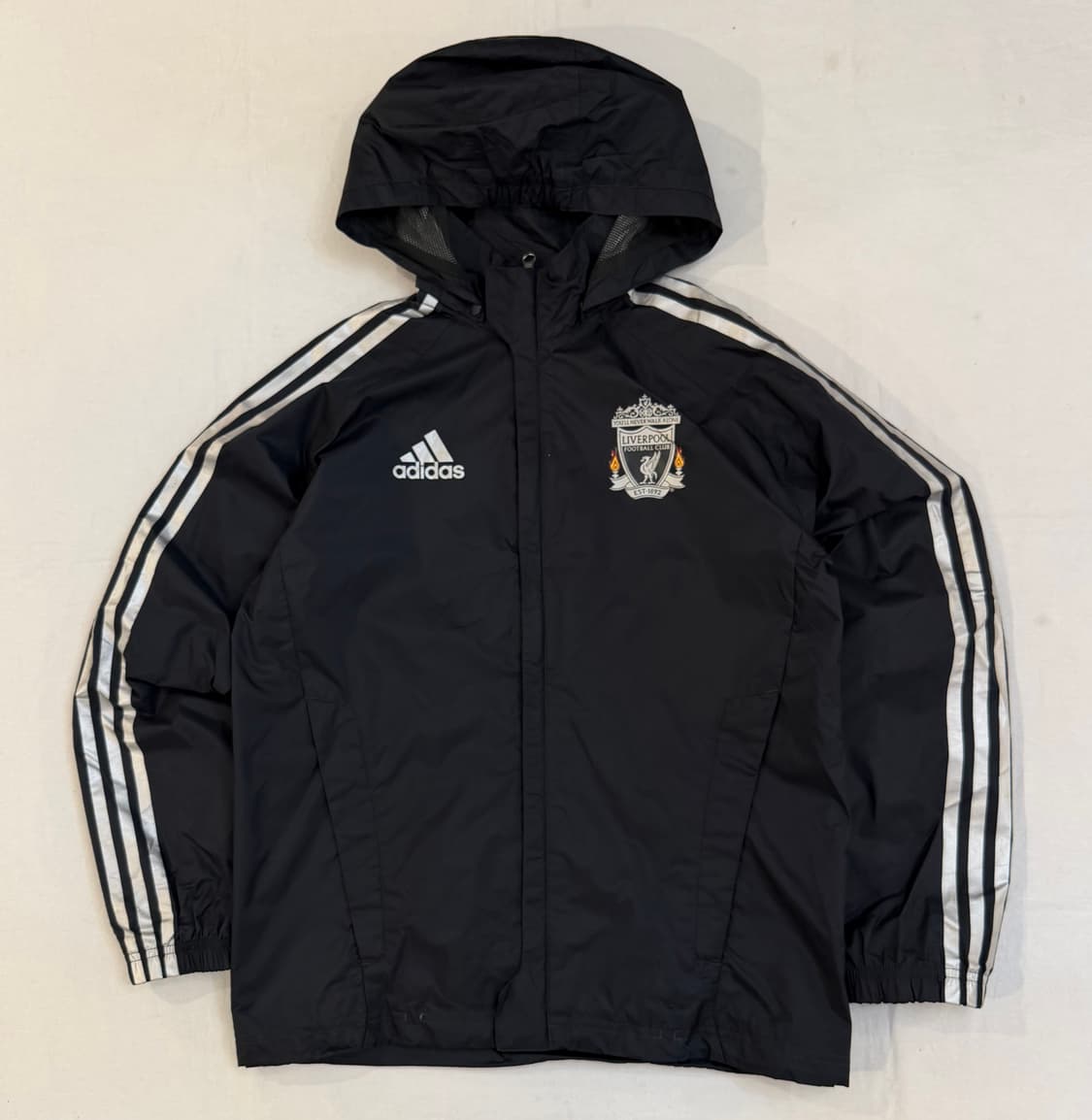 아디다스 11-12 리버풀 후드 탈착 바람막이 차콜 그레이 상품이미지2