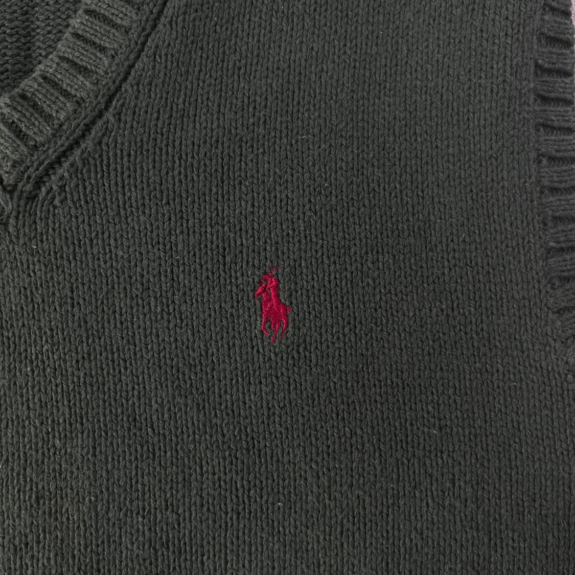 100 폴로랄프로렌 스몰포니 코튼 조끼 그린 니트 상품이미지3