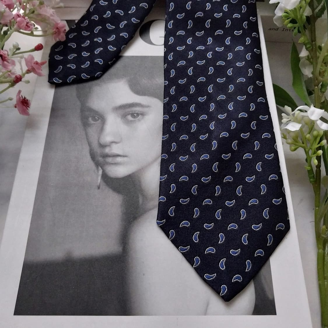 폴로 랄프로렌 실크 네이비 페이즐리 넥타이 7.1cm A+등급 K1675 상품이미지4