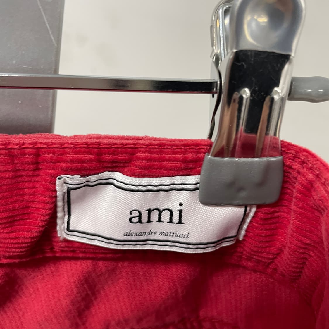 AMI 아미 코듀로이 팬츠 레드 M 상품이미지7