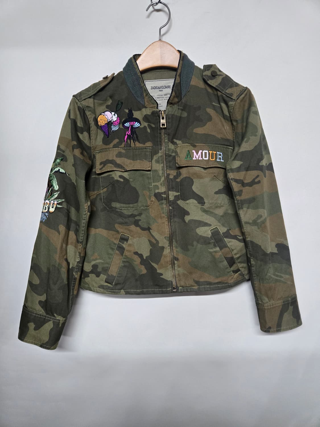 ZADIG&VOLTAIRE 카모플라주 자수 봄버 자켓 M 상품이미지1