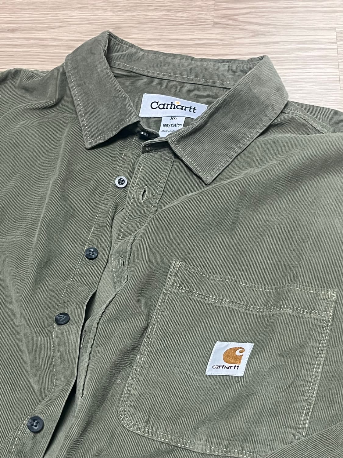 칼하트 코듀로이 골덴 셔츠 남방 카키 상품이미지1