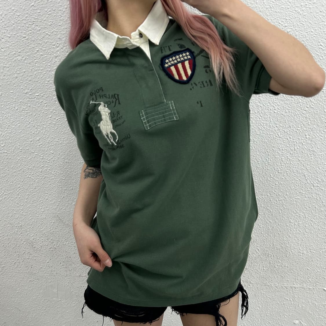 폴로 랄프로렌 빅포니 딥카키 카라 반팔 M ( 새상품 ) 상품이미지1